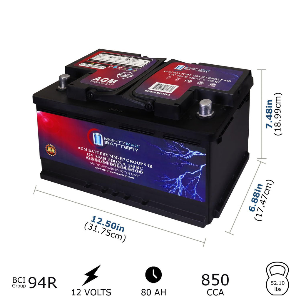 12V 80AH 850 CCA Replacement Battery L901143