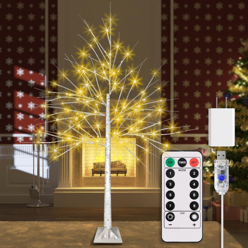 4FT LED Birch Tree with 96 Lights X61467