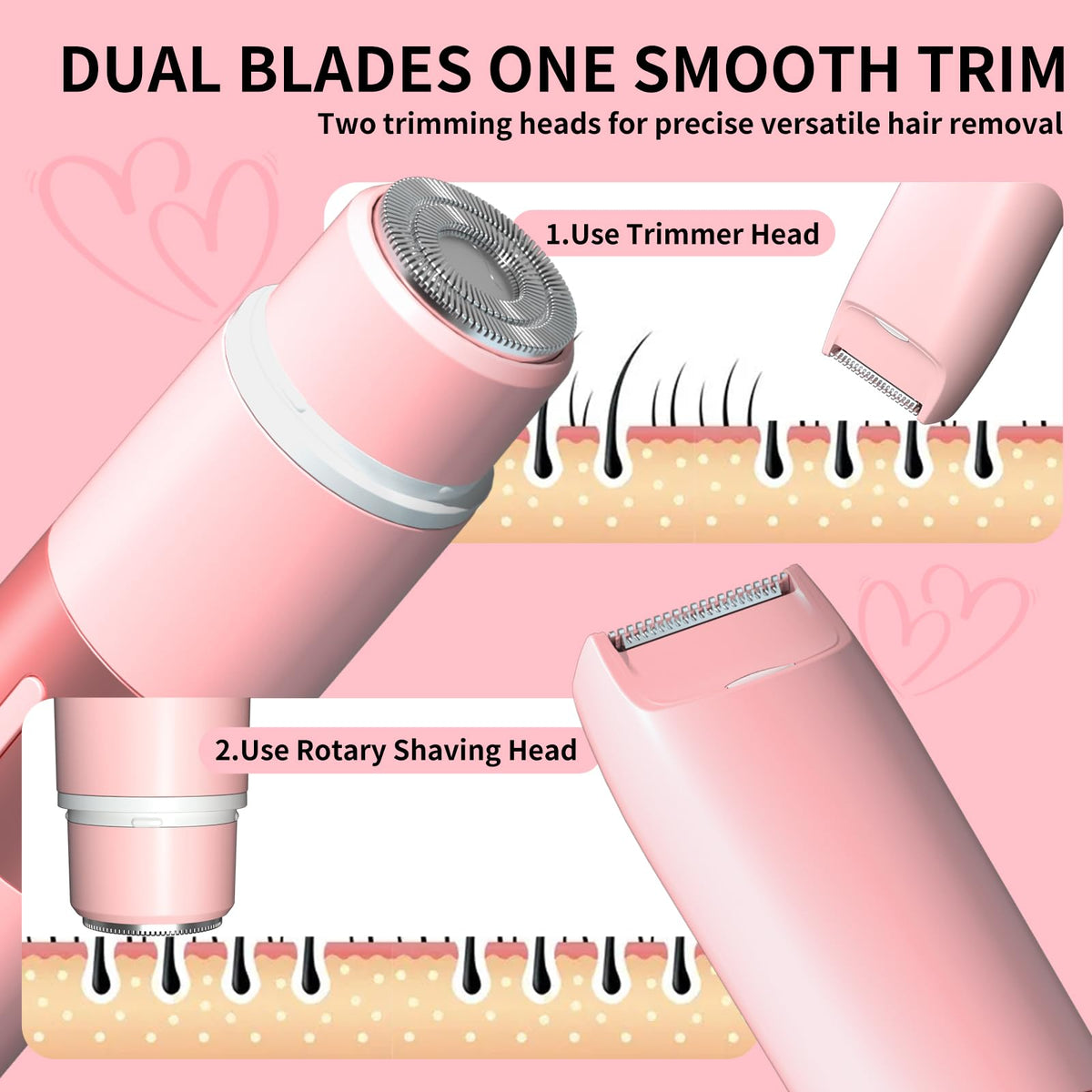 Pink 2 in 1 Bikini Trimmer O3322