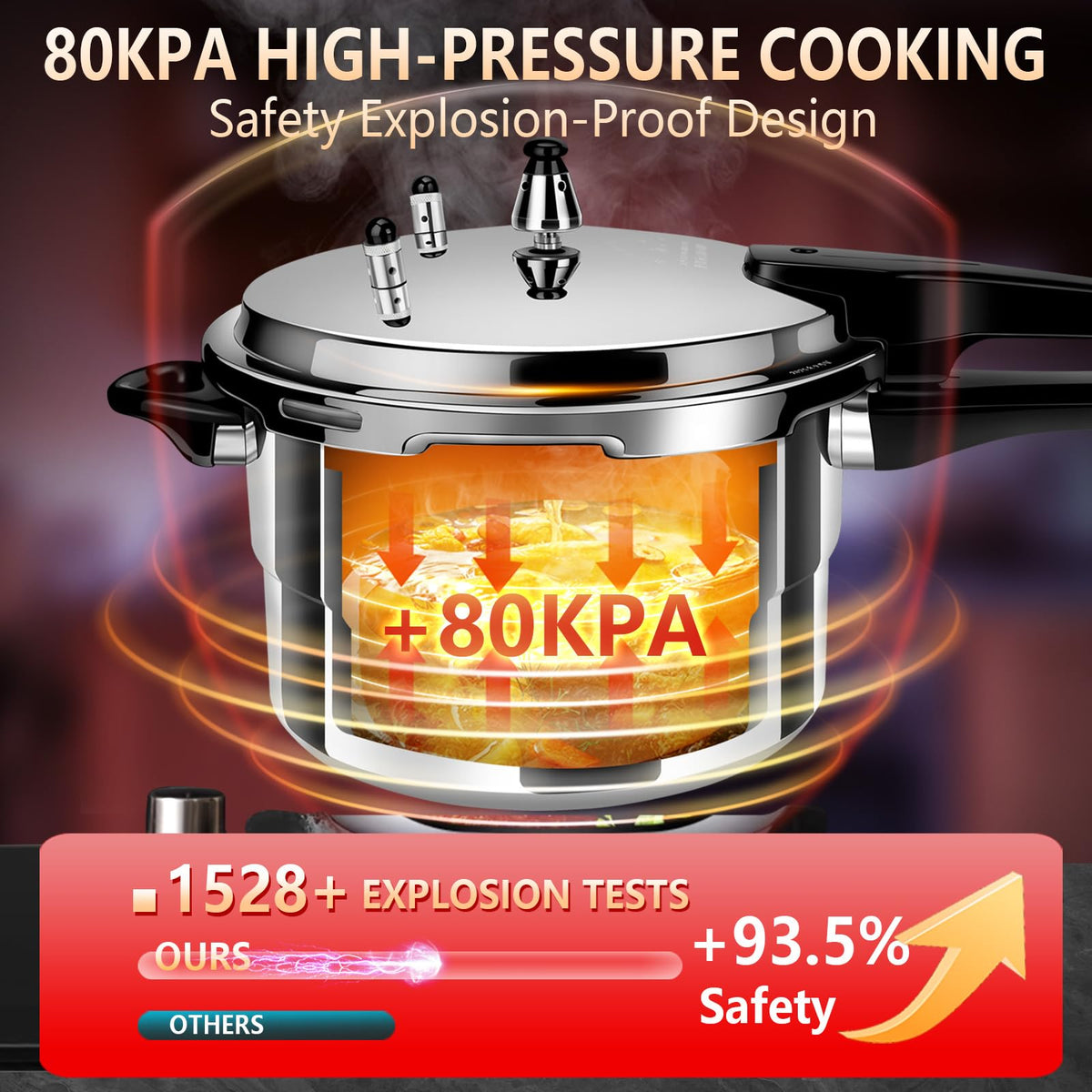 4.23 Quart Aluminum Stovetop Pressure Cooker Q603