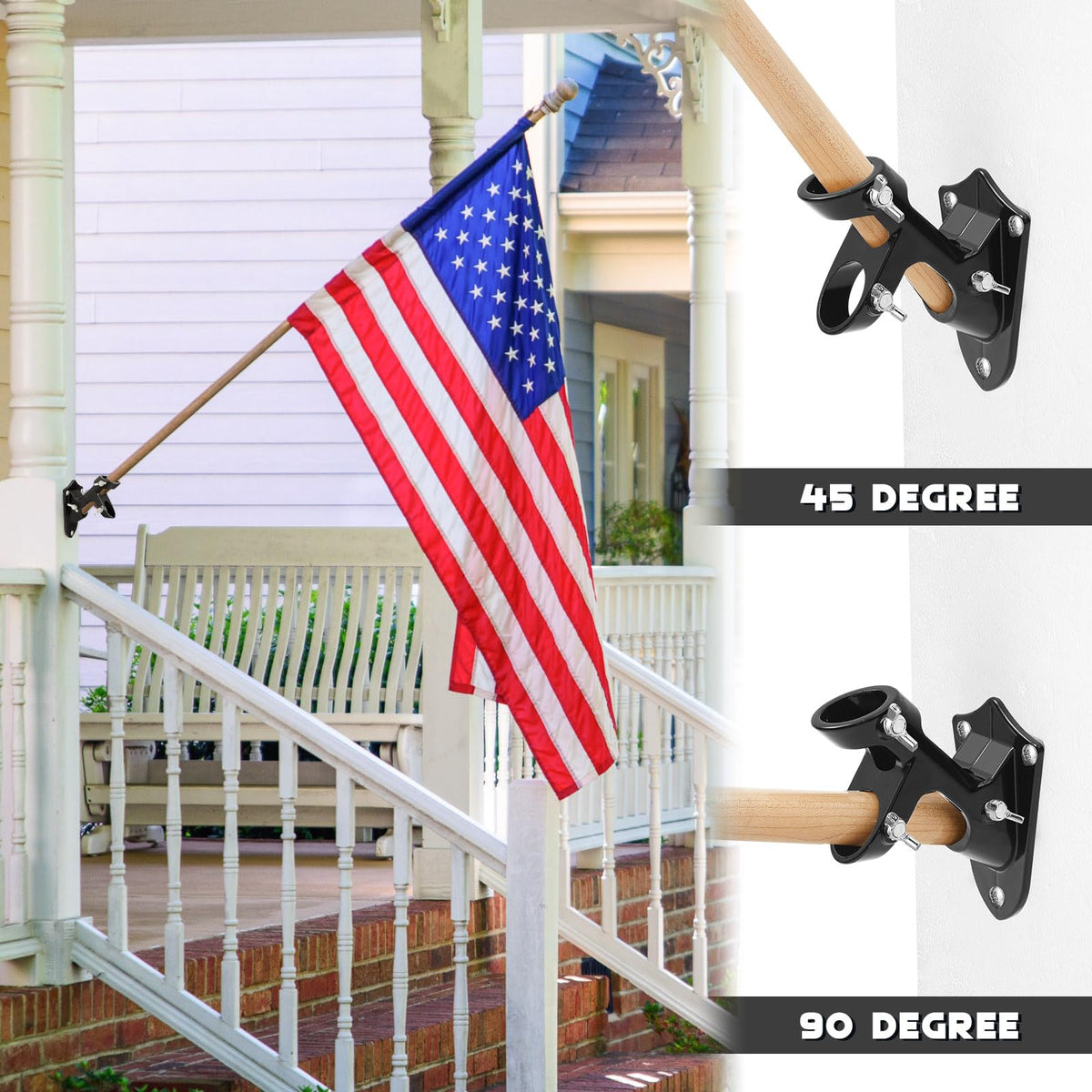 4 Pcs Black Flag Pole Holder Q5871