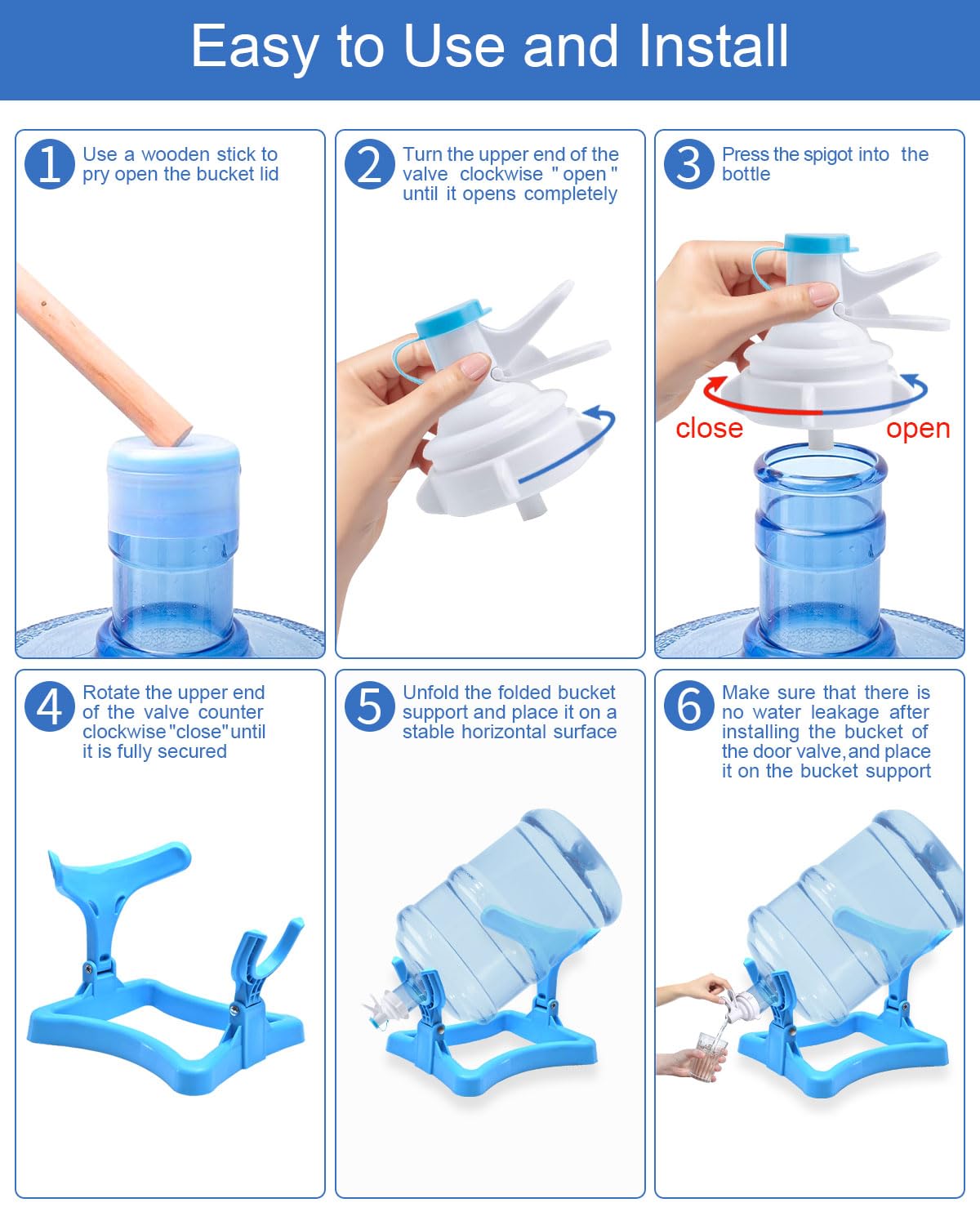Folding Water Jug Holder with 2 Valves T78173