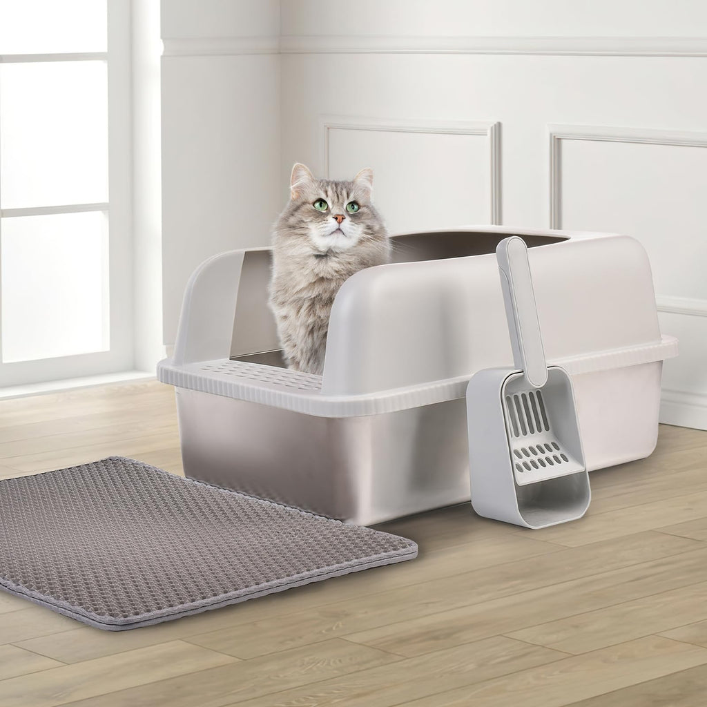 Stainless Steel Cat Litter Box with Lid J756414