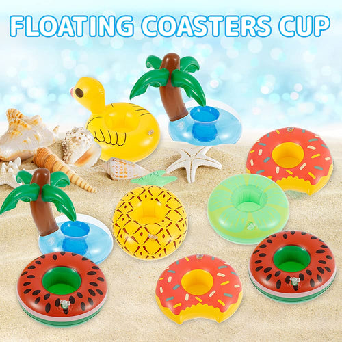 13 Pack Inflatable Pool Drink Holder with Pump J55797