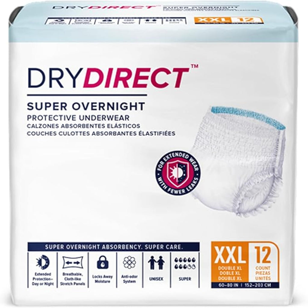 Soft Cloth-Like Overnight Disposable Incontinence Underwear XX-Large Pack of 12 S95714