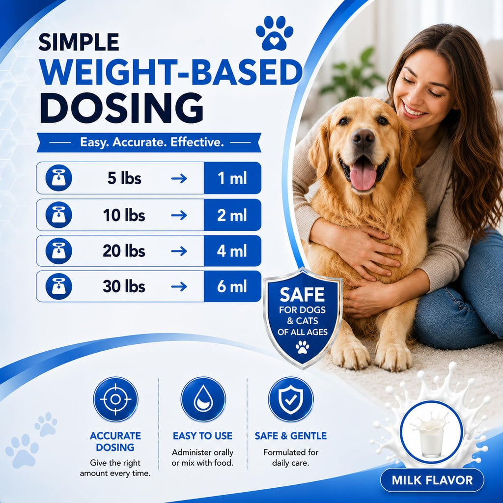 Milk Flavor Dewormer for Cats & Dogs 120ml with Dropper Y4322