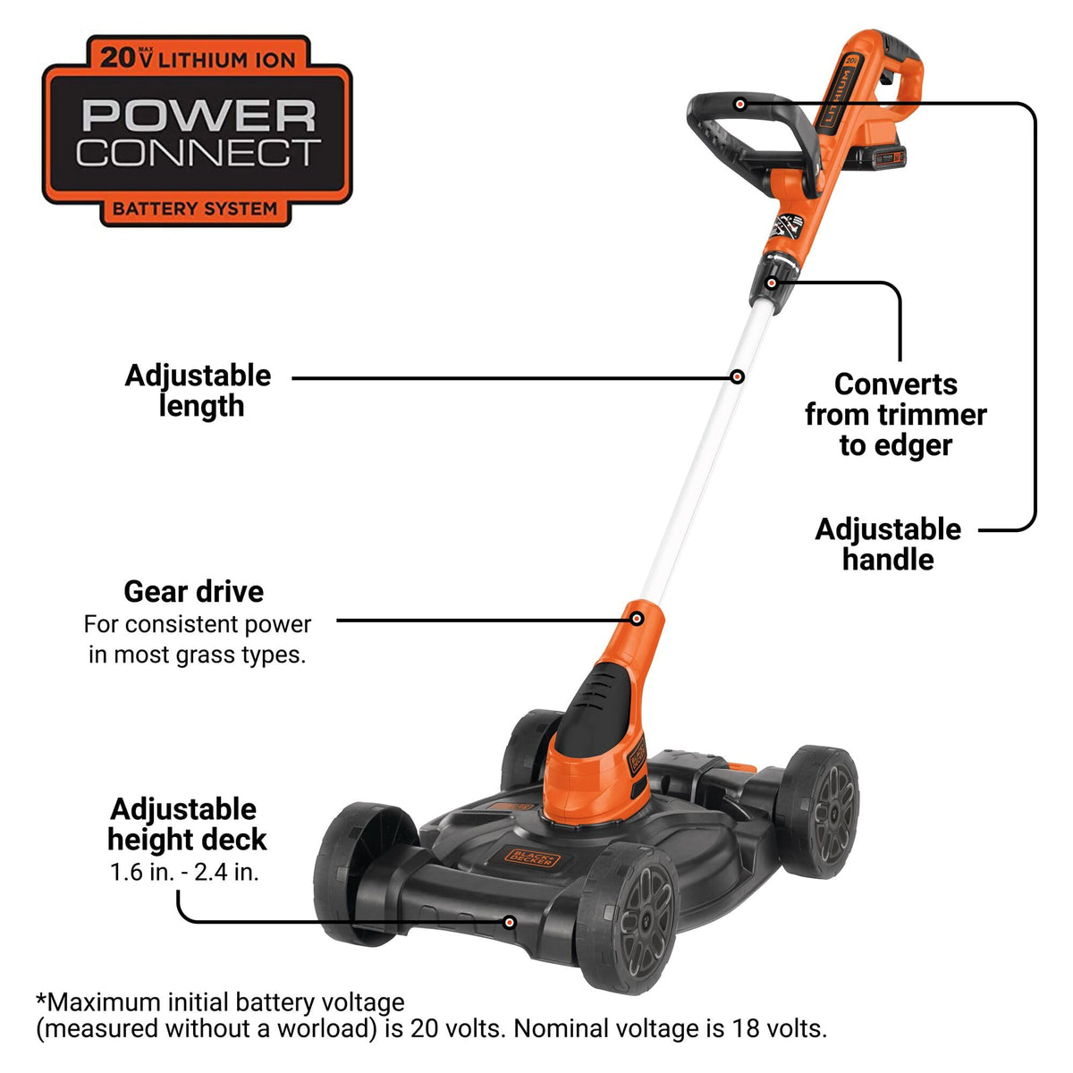 Cordless 3 in 1 Weed Eater, Lawn Edger and Lawn Mower G77191