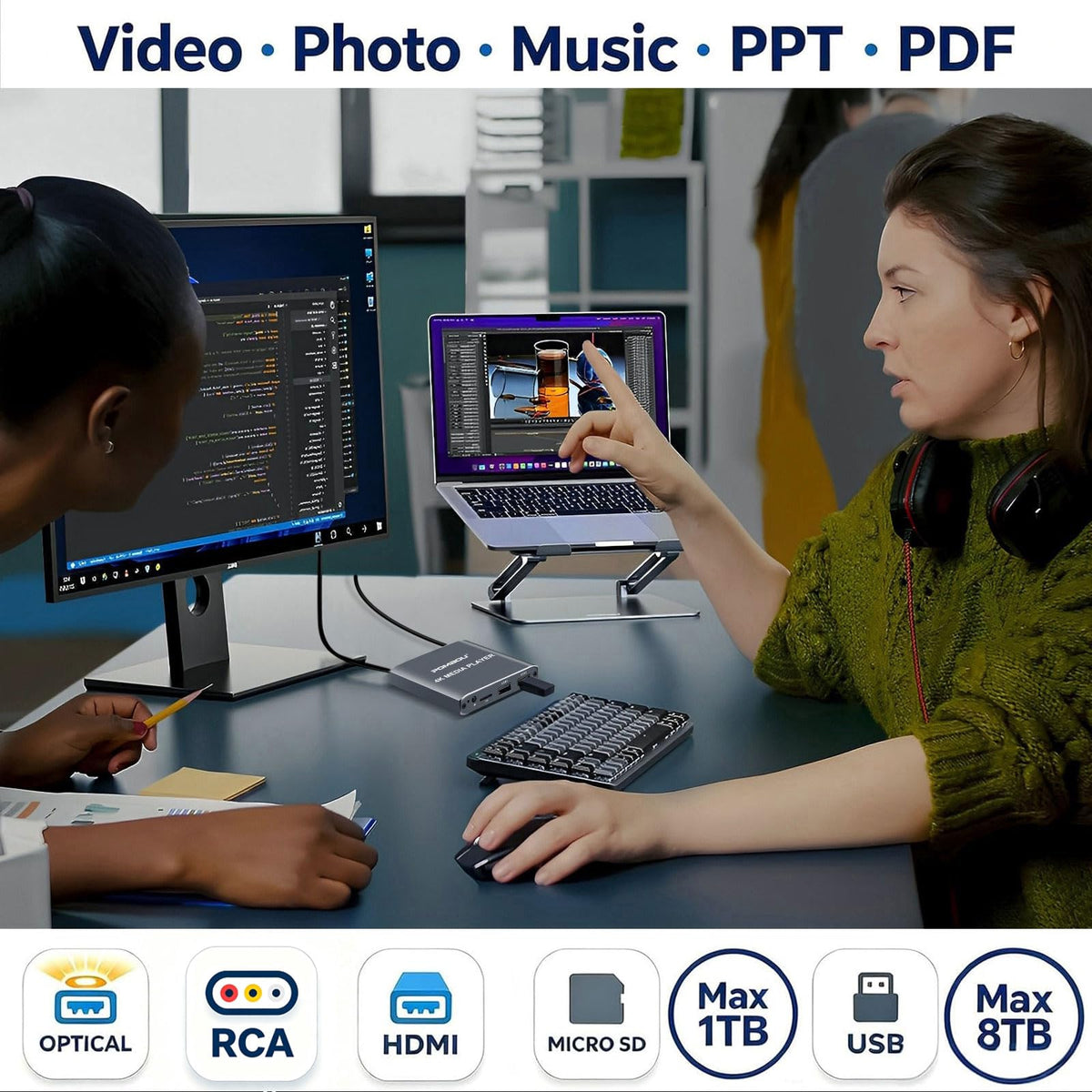 4K Full-HD USB microSD Digital Media Player X74417