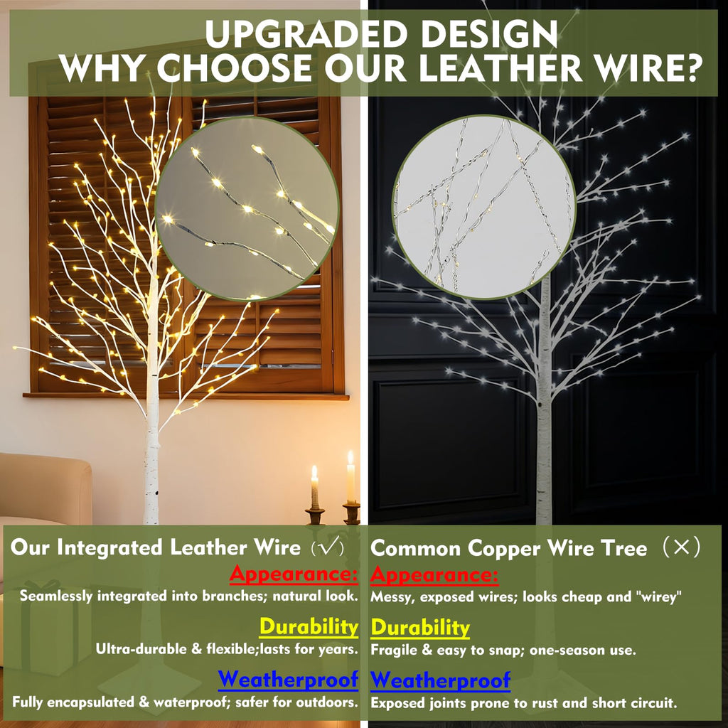 6FT Lighted Birch Tree with 260 LED and Timer E26169
