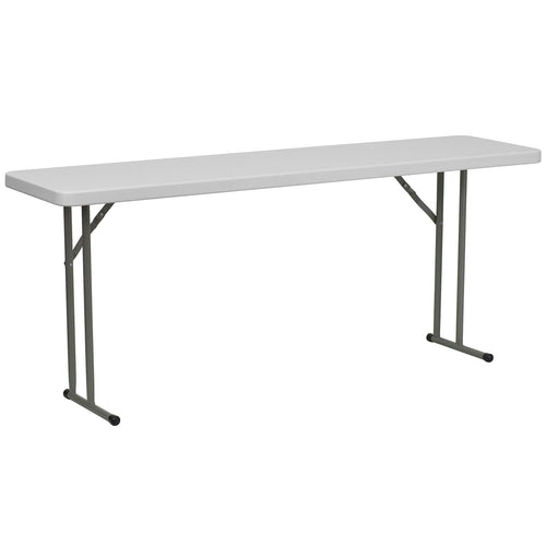 10 Pack 6-Foot Granite White Plastic Folding Training Table T82282