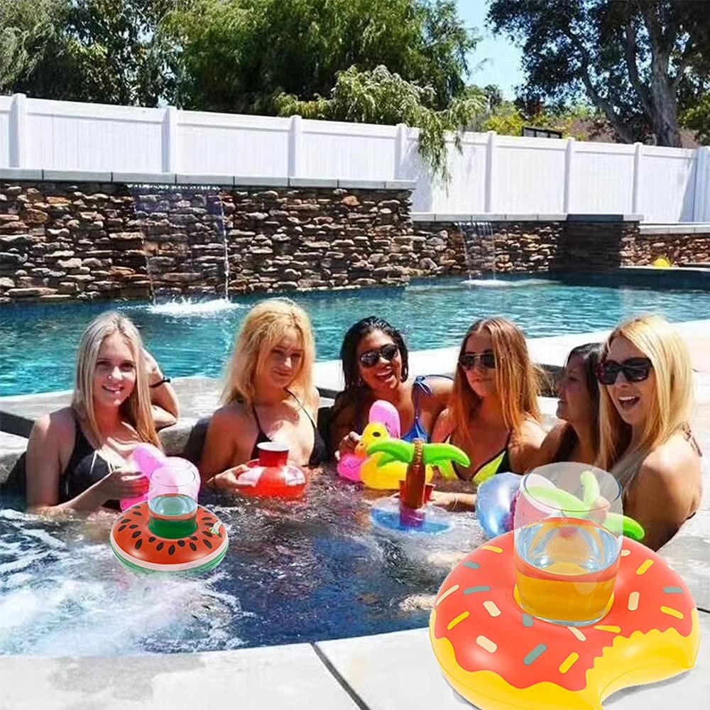 13 Pack Inflatable Pool Drink Holder with Pump J55797