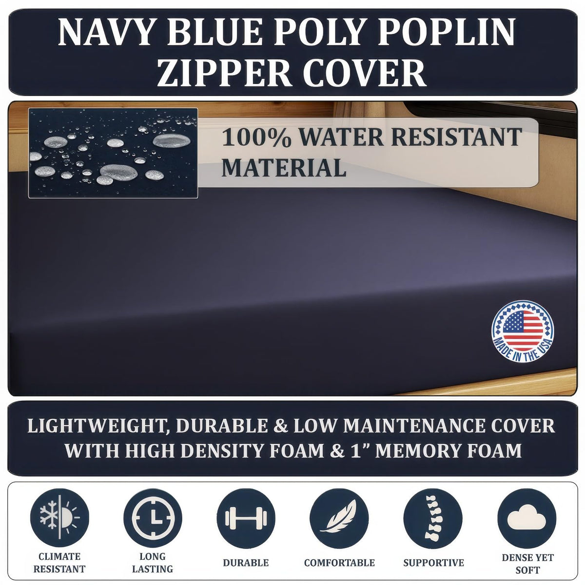2" x 36" x 72" Gel Memory Foam Mattress Topper U778