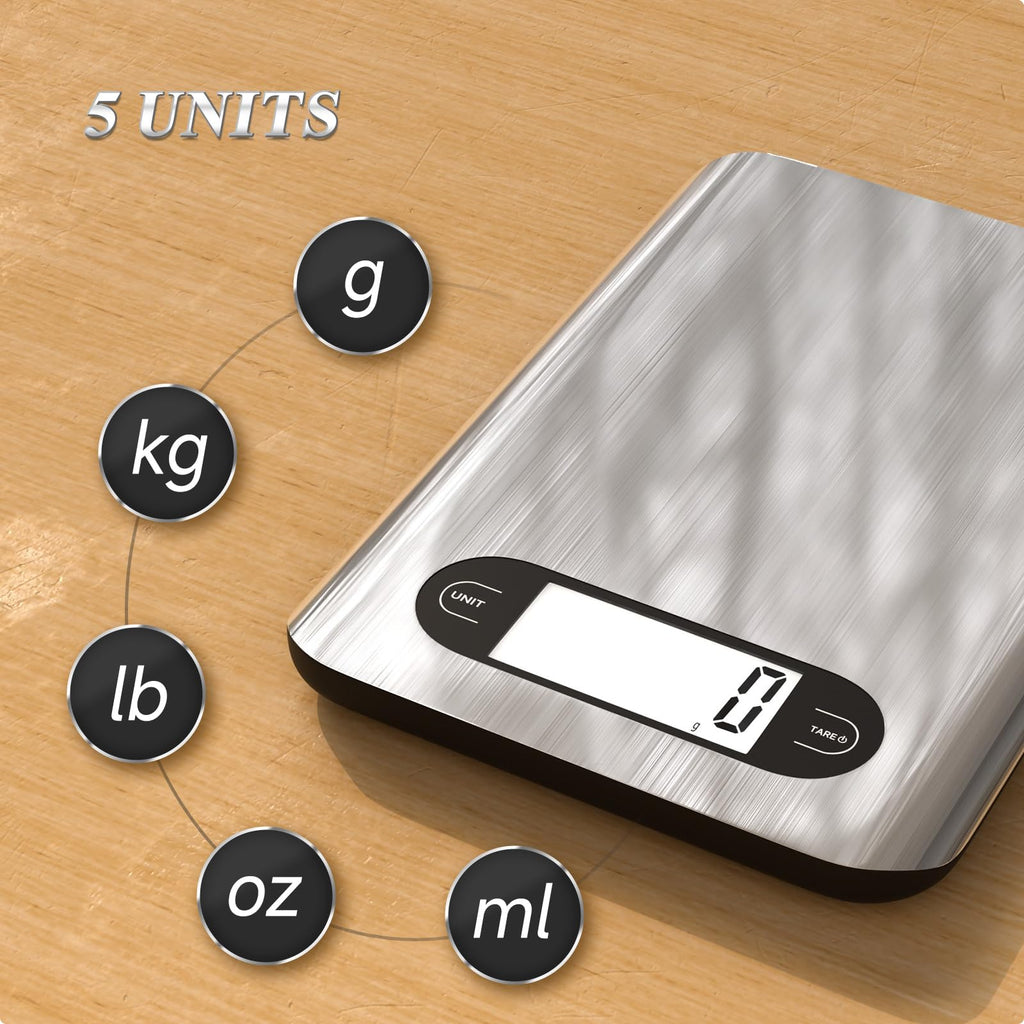 Digital Kitchen Scale 17 Pounds Capacity Stainless Steel W2188