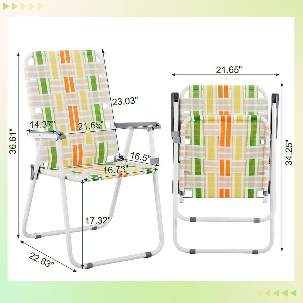 2 Pack Green Foldable Beach Chairs I495777