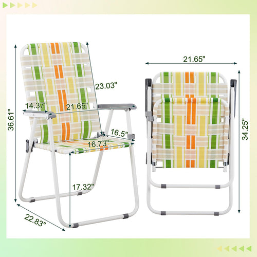 2 Pack Green Foldable Beach Chairs I495777