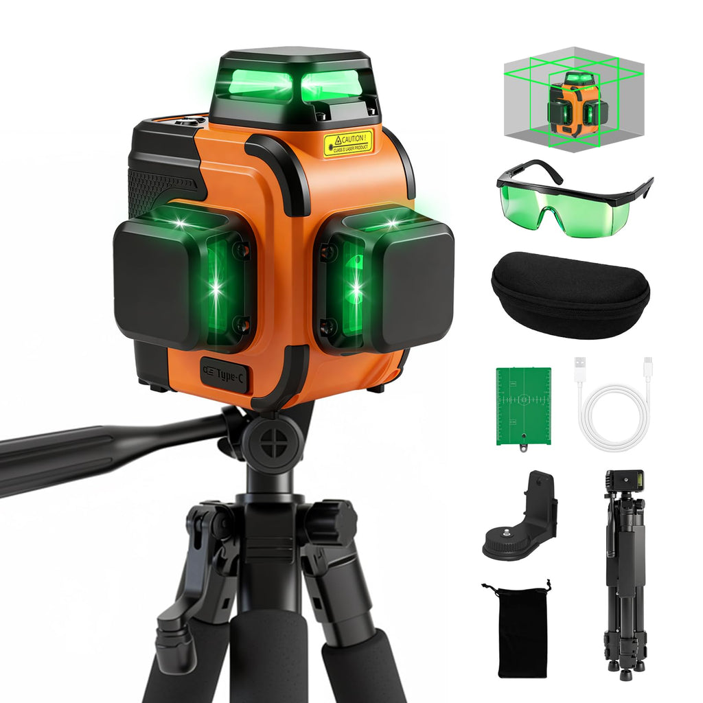 3x360° Self Leveling Laser Level with Tripod A846073