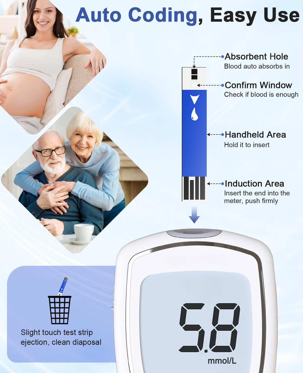 Blood Glucose Test Strips, 100 Lancets J652