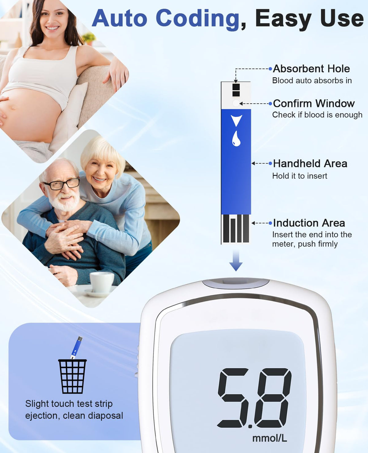 Blood Glucose Test Strips, 100 Lancets J652