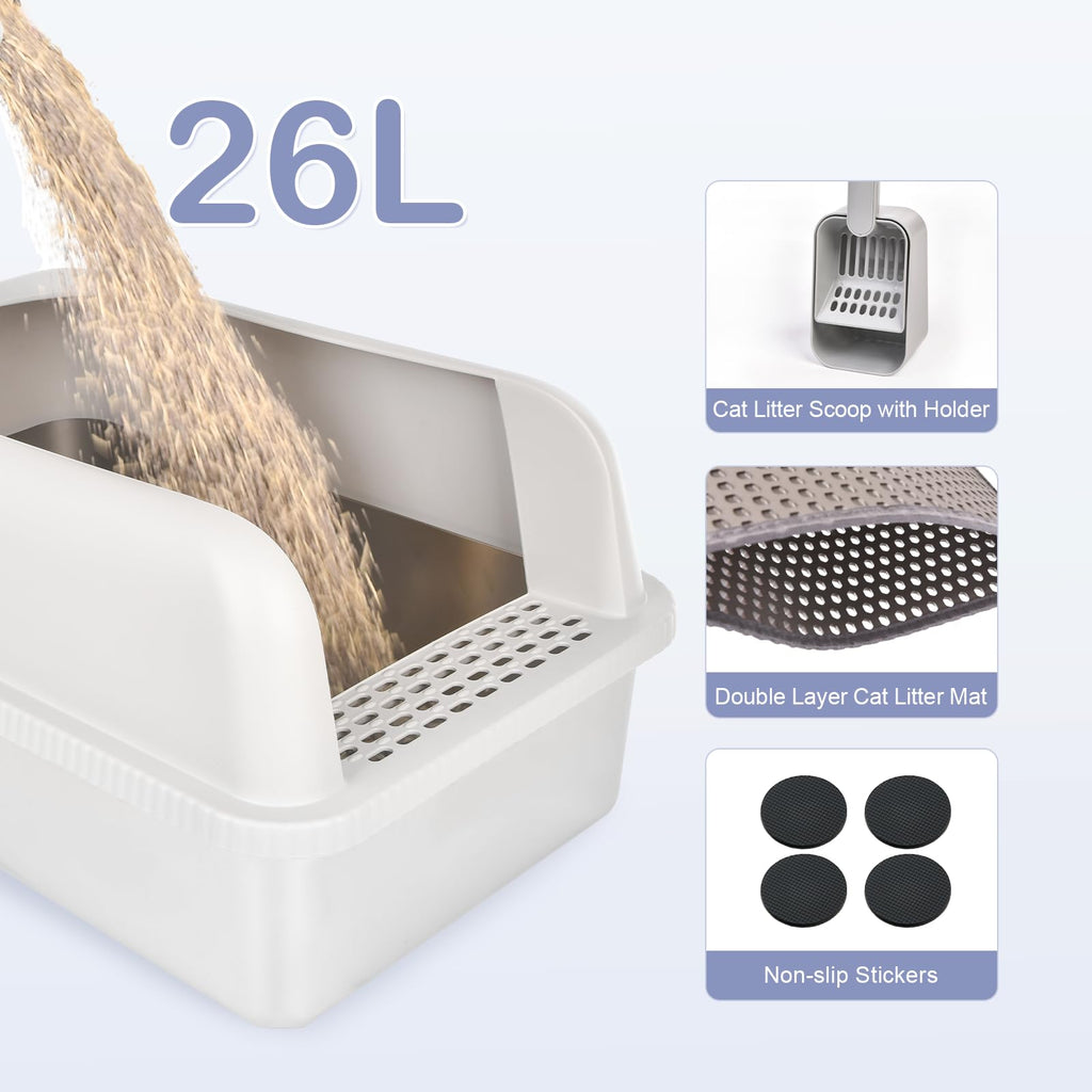 Stainless Steel Cat Litter Box with Lid J756414