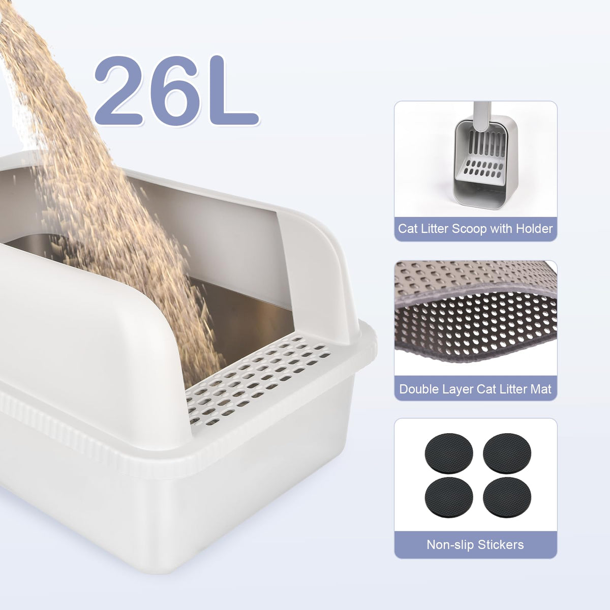 Stainless Steel Cat Litter Box with Lid J756414
