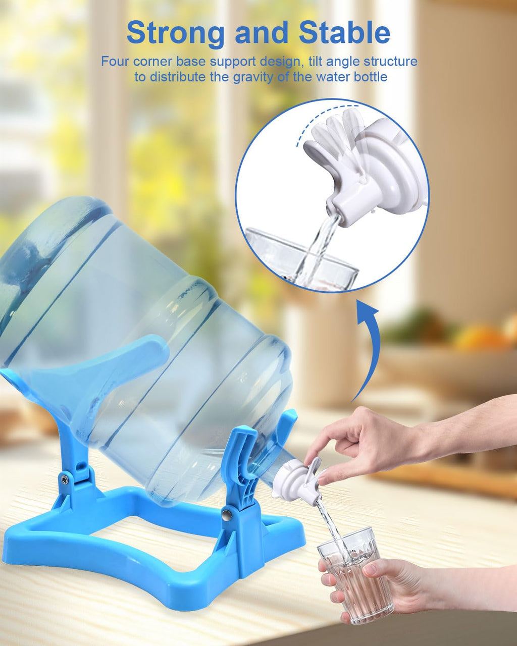 Folding Water Jug Holder with 2 Valves T78173