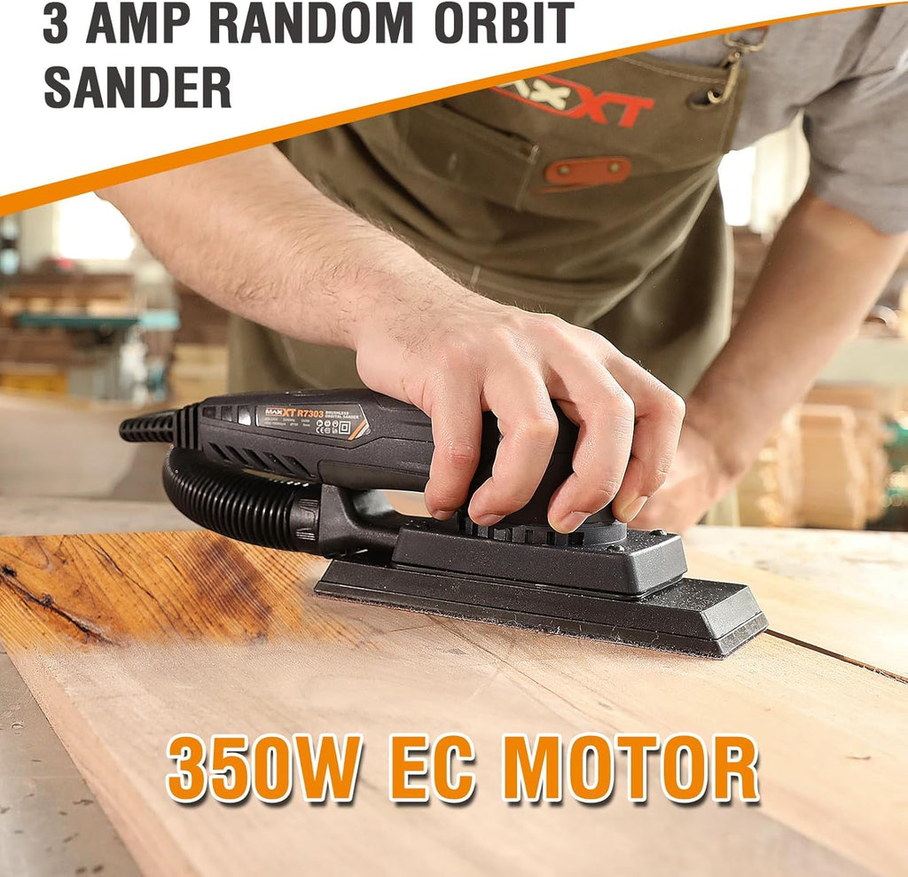 Brushless 3mm Orbital Sander 350W Variable Speed with 10 Sanding Paper H919421