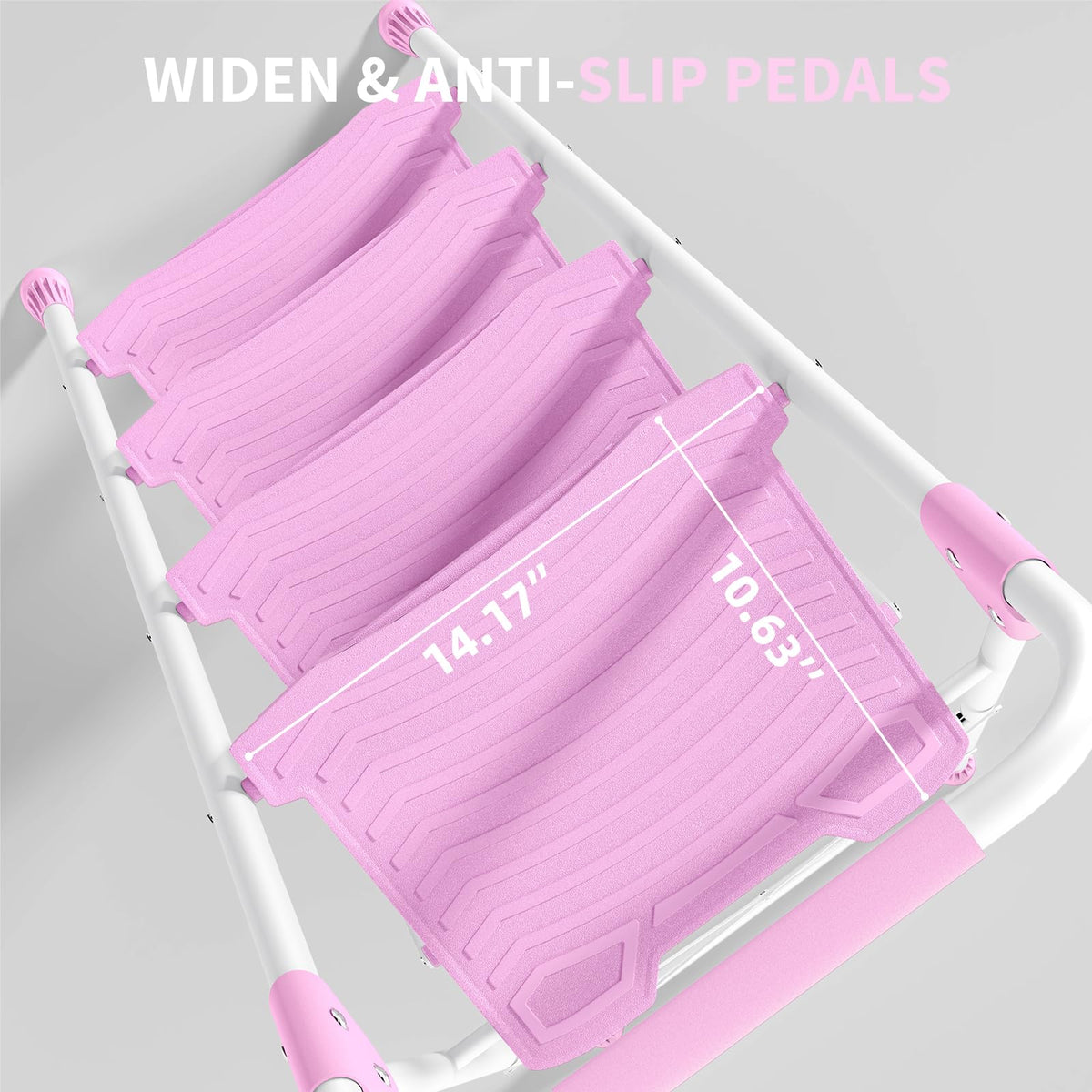 4 Step Pink Foldable Step Stool with Handrail P497755