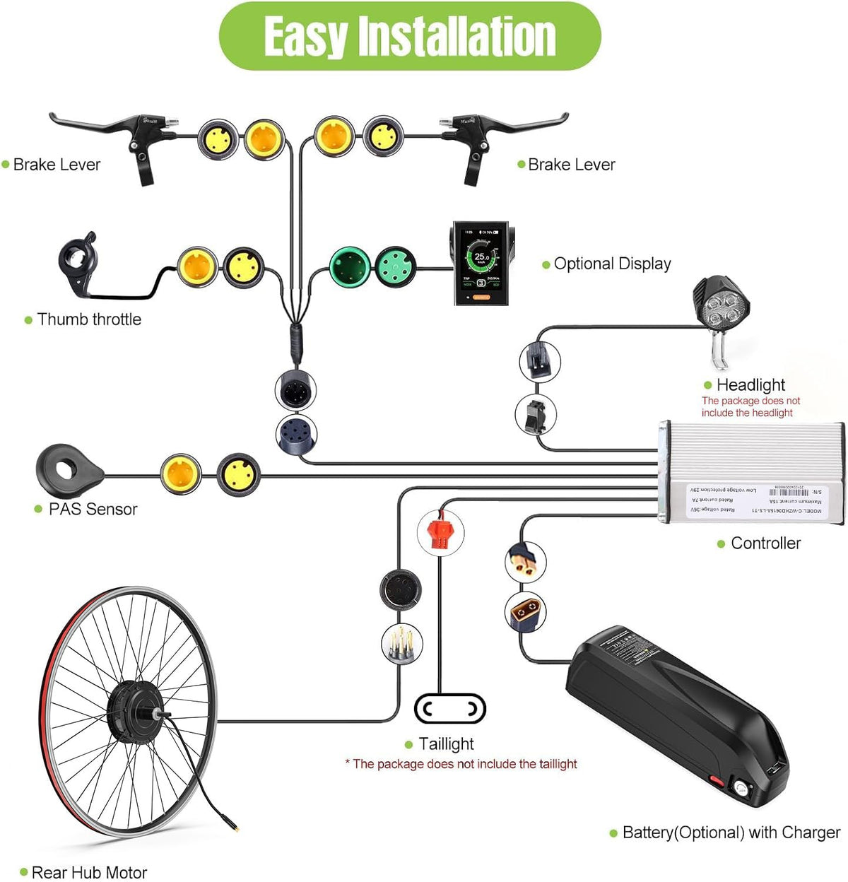 48V 500W 750W Electric Bicycle Conversion Kit M259528