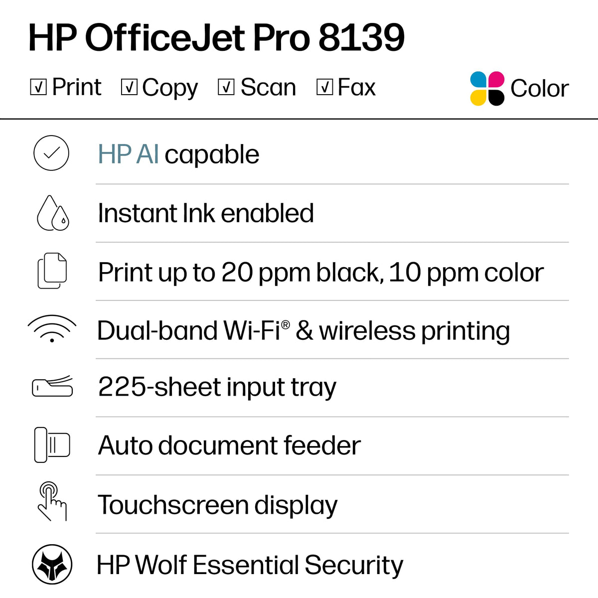 Wireless All-in-One Color Inkjet Printer S89156