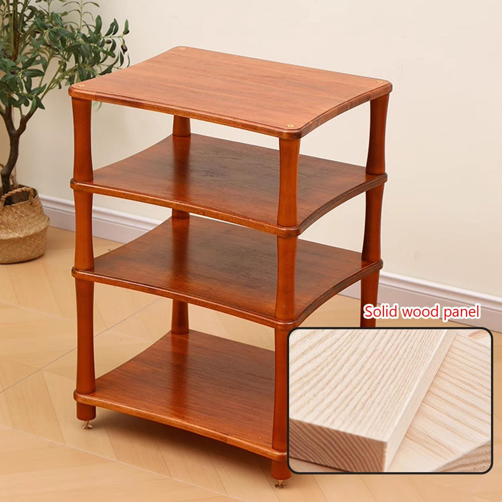 Brown 3 Tier Solid Wood Media Stand Z98079
