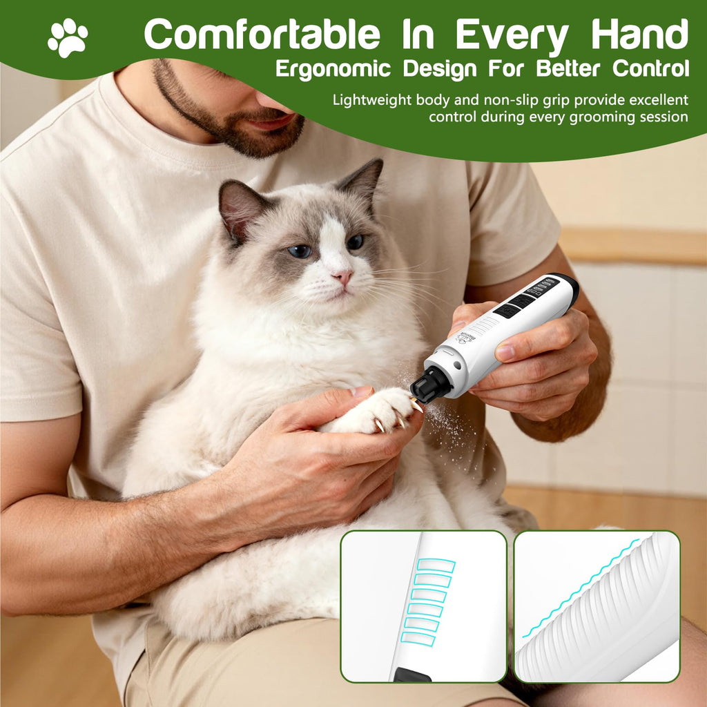 4-Speed Rechargeable Quiet Electric Dog Nail Grinder B963837