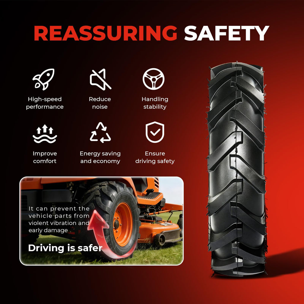 4.80x4.00x8 Lawn & Garden Mower Tires, Set of 2, 4 Ply Tubeless P893
