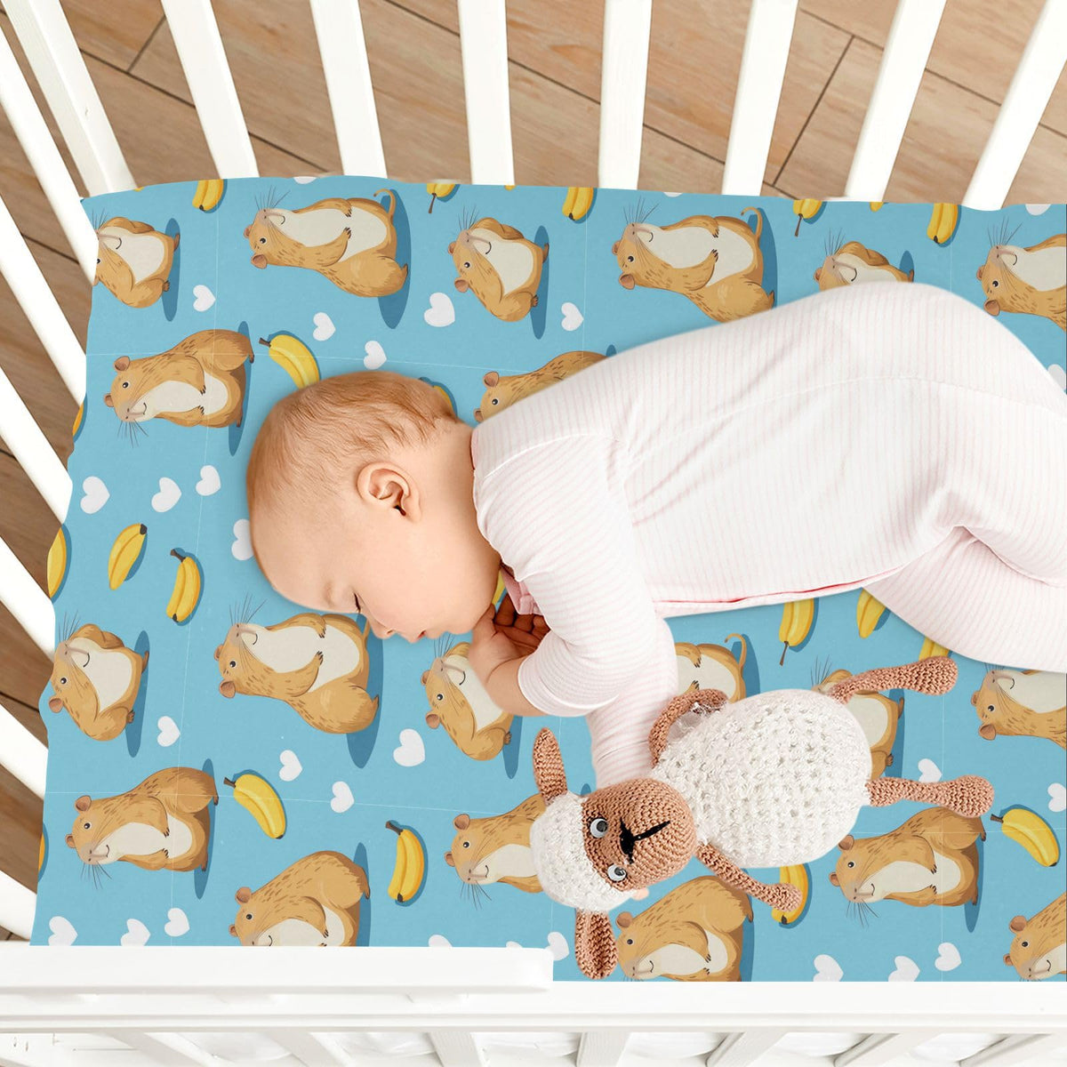 Soft Breathable Microfiber Fitted Crib Sheet, Standard Size 28in x 52in S5494