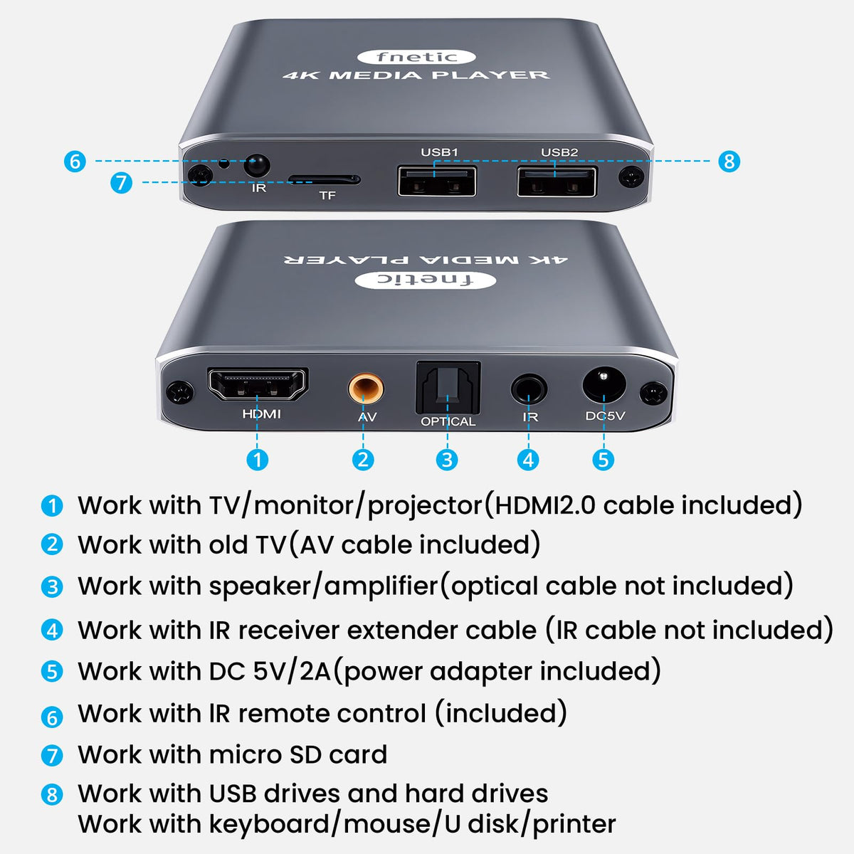 4K Full-HD USB microSD Digital Media Player X74417
