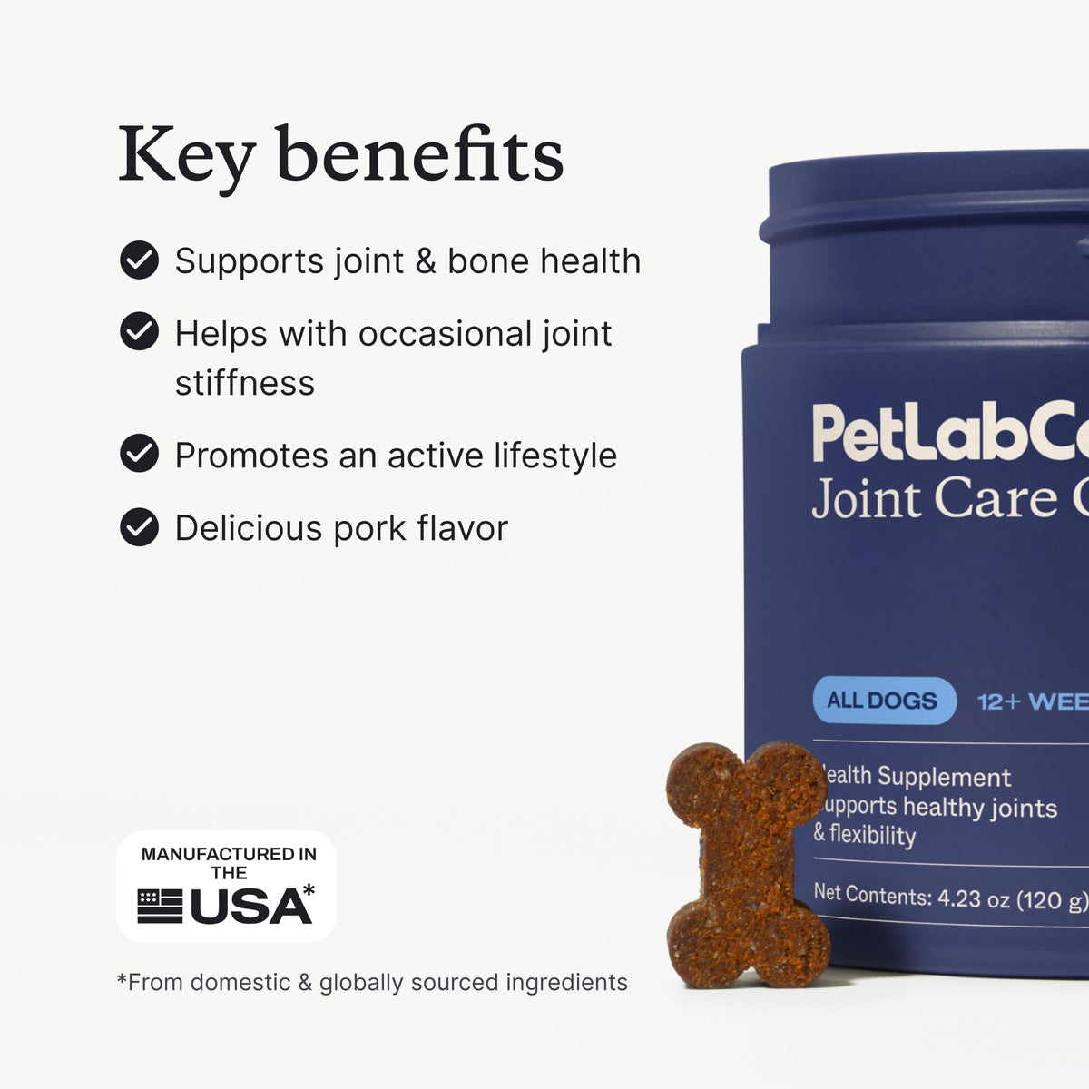Joint Care Chews for Dogs, 30 Soft Chews, Pork E5347