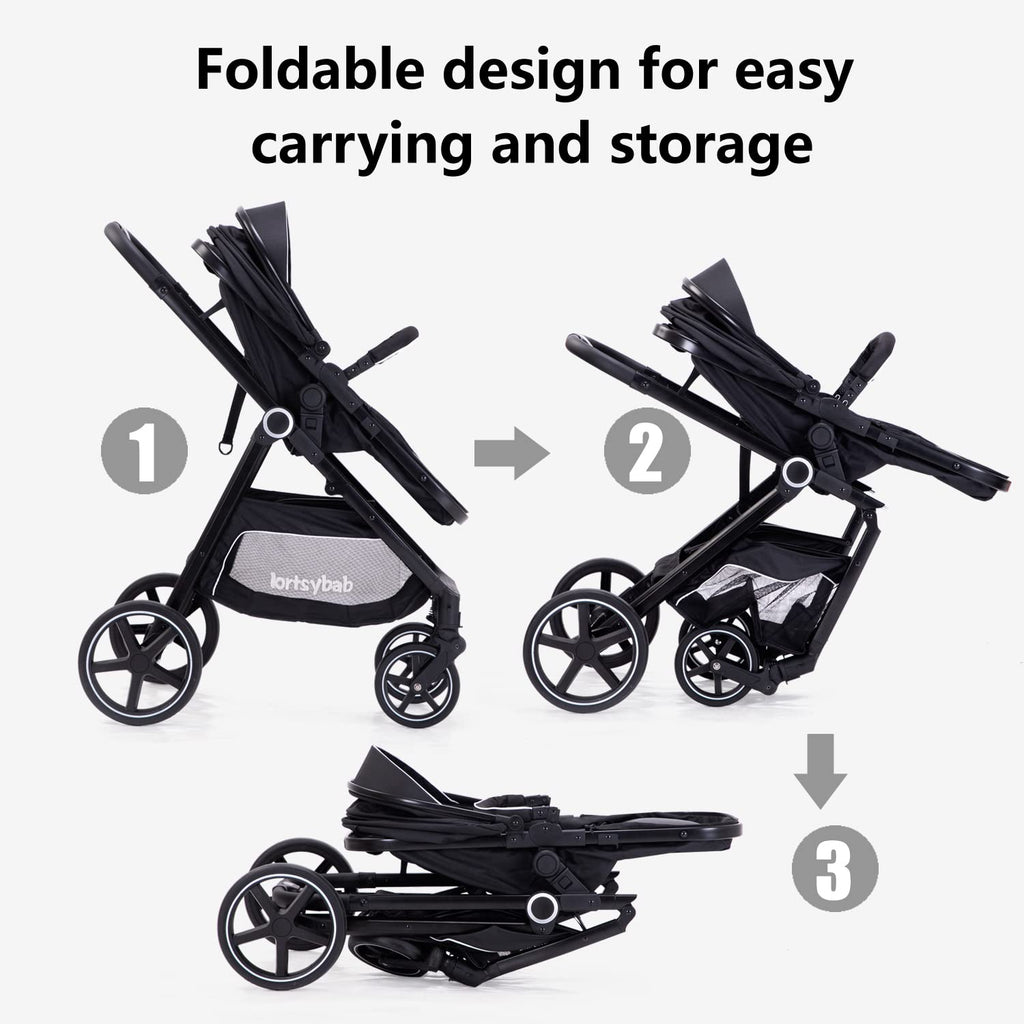 2-in-1 Folding Baby Stroller with Reversible Seat U165
