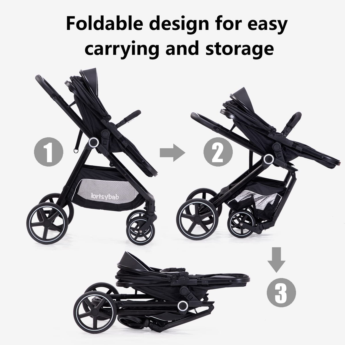 2-in-1 Folding Baby Stroller with Reversible Seat U165