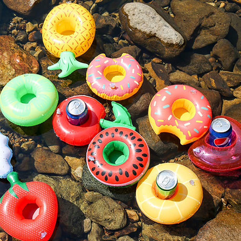 13 Pack Inflatable Pool Drink Holder with Pump J55797