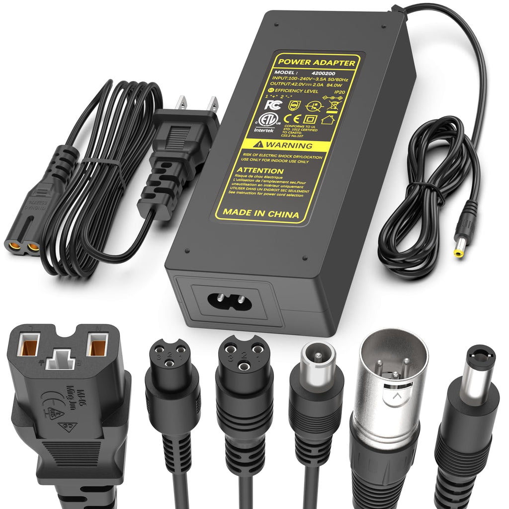 42V 2A Electric Scooter Charger with 7-in-1 Plugs J7536