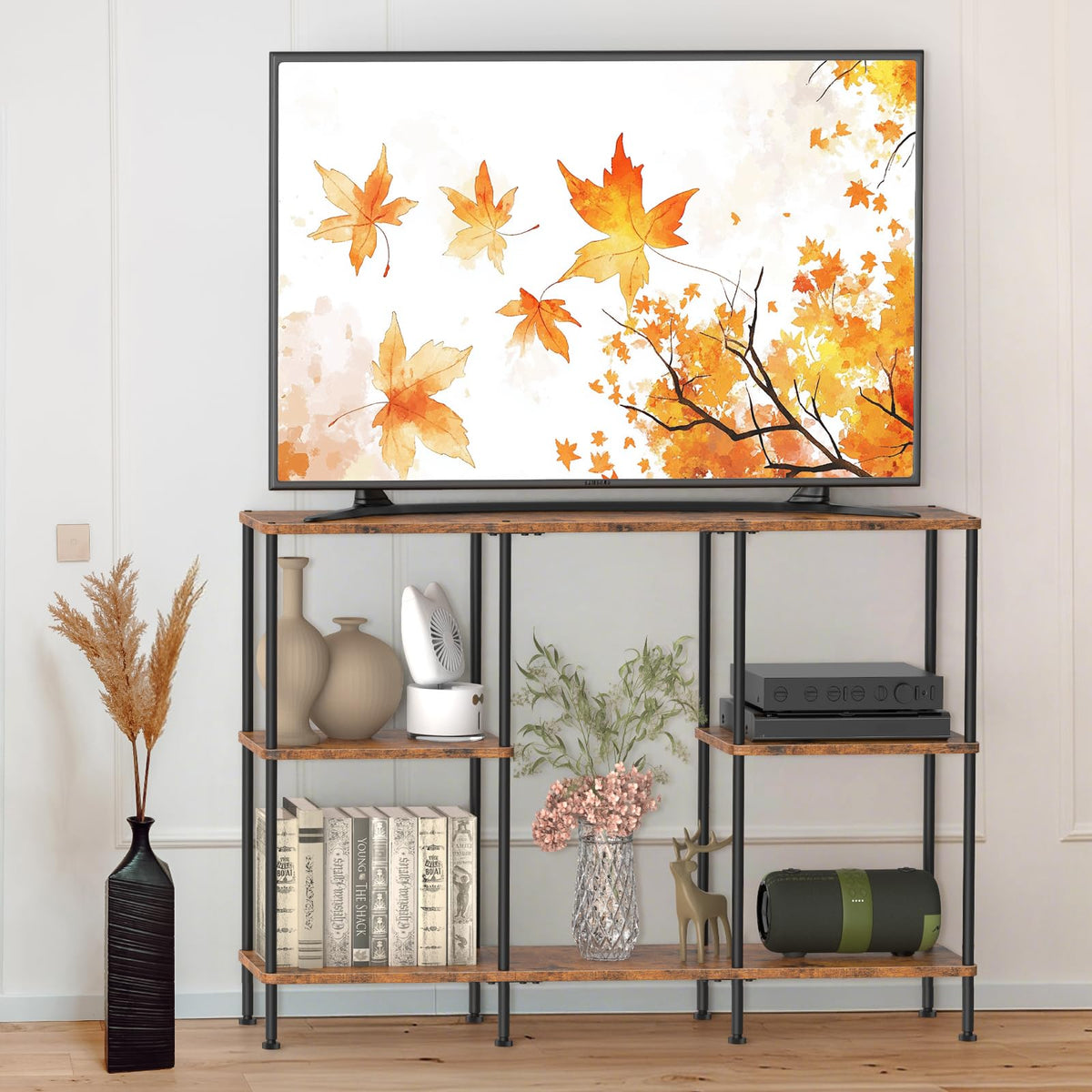 Tall 3 Tier TV Stand with Storage M7037