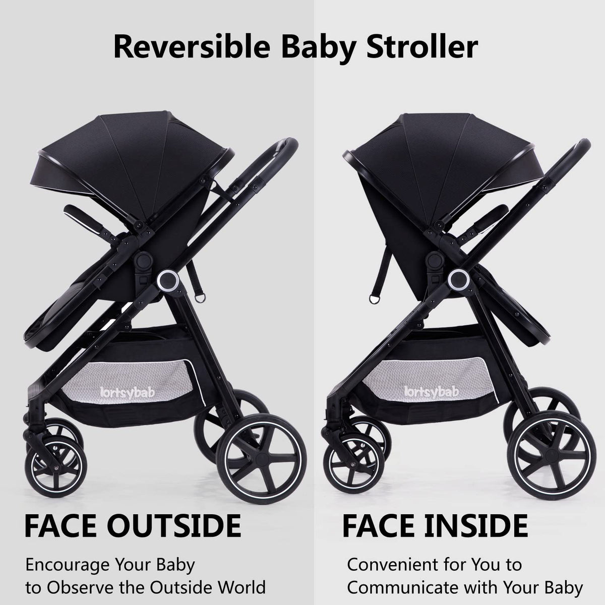 2-in-1 Folding Baby Stroller with Reversible Seat U165