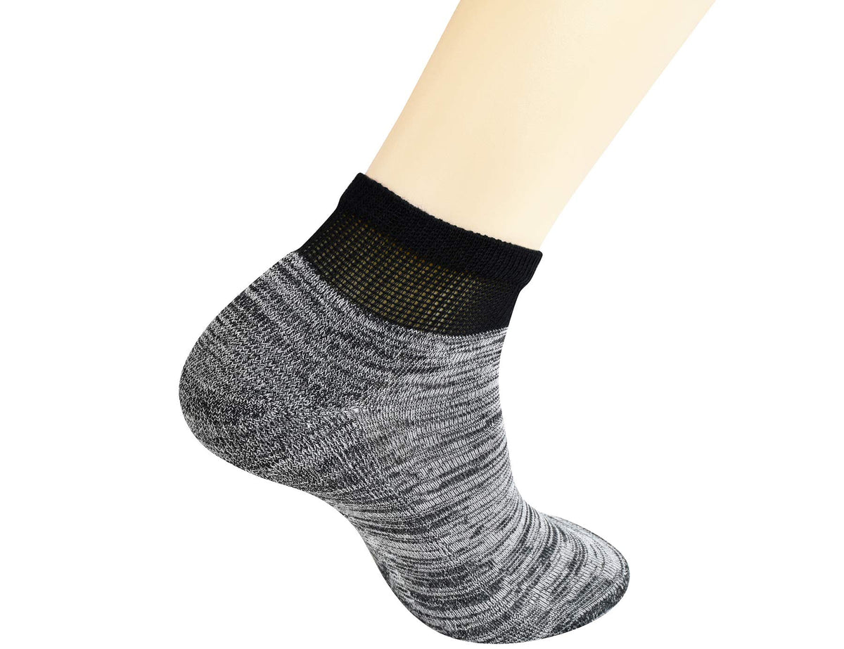 Men's 5 Pairs Low Cut Diabetic Socks with Cushion Sole and Seamless Toe N227774