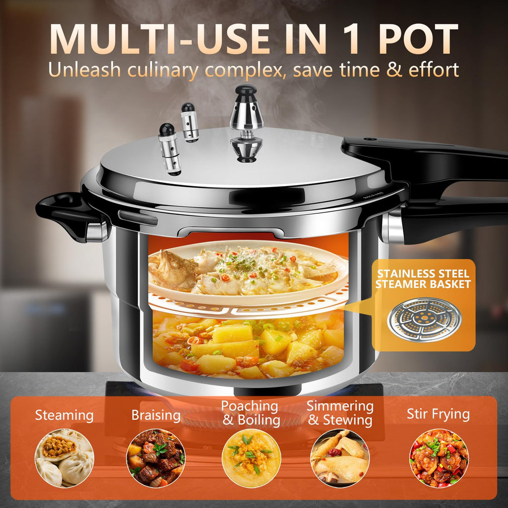 4.23 Quart Aluminum Stovetop Pressure Cooker Q603