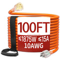 100 FT 10 Gauge Orange Extension Cord K346
