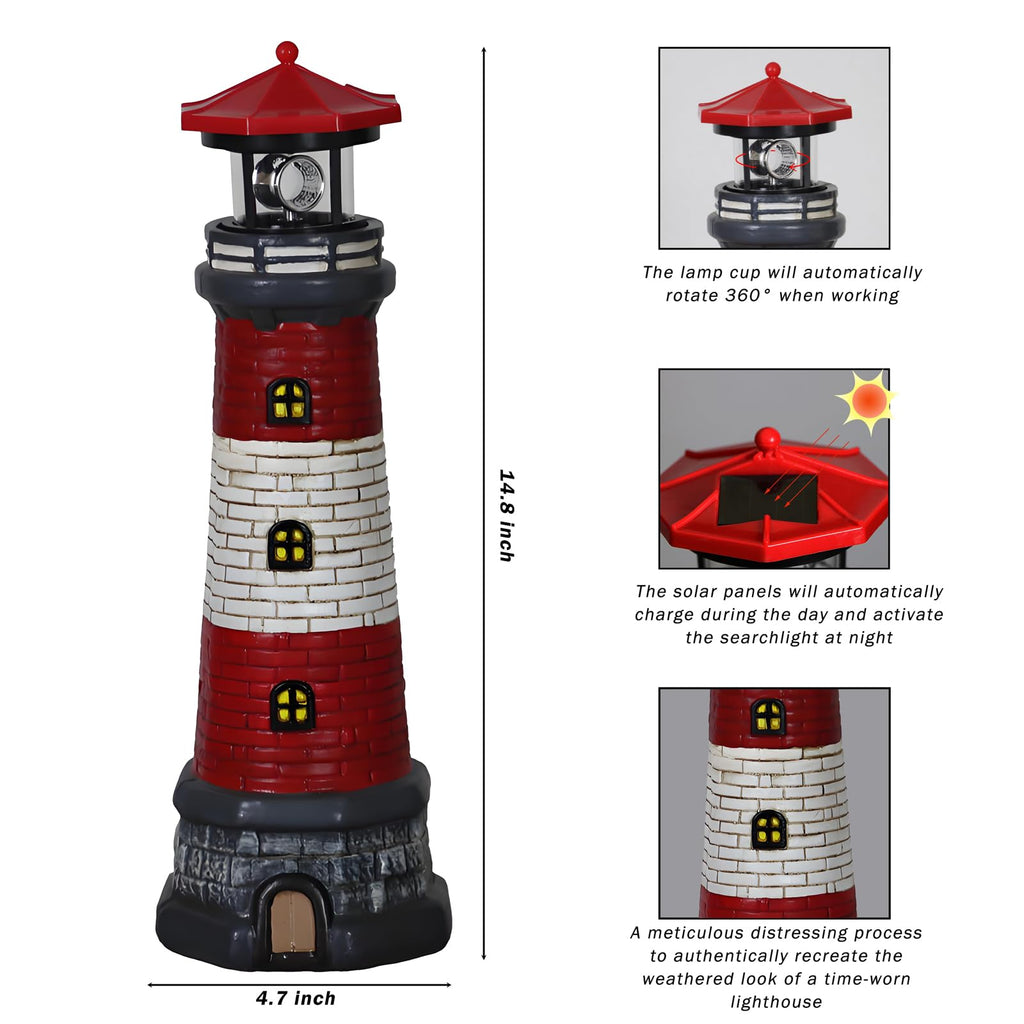 Solar Outdoor Lighthouse Garden Statue H858