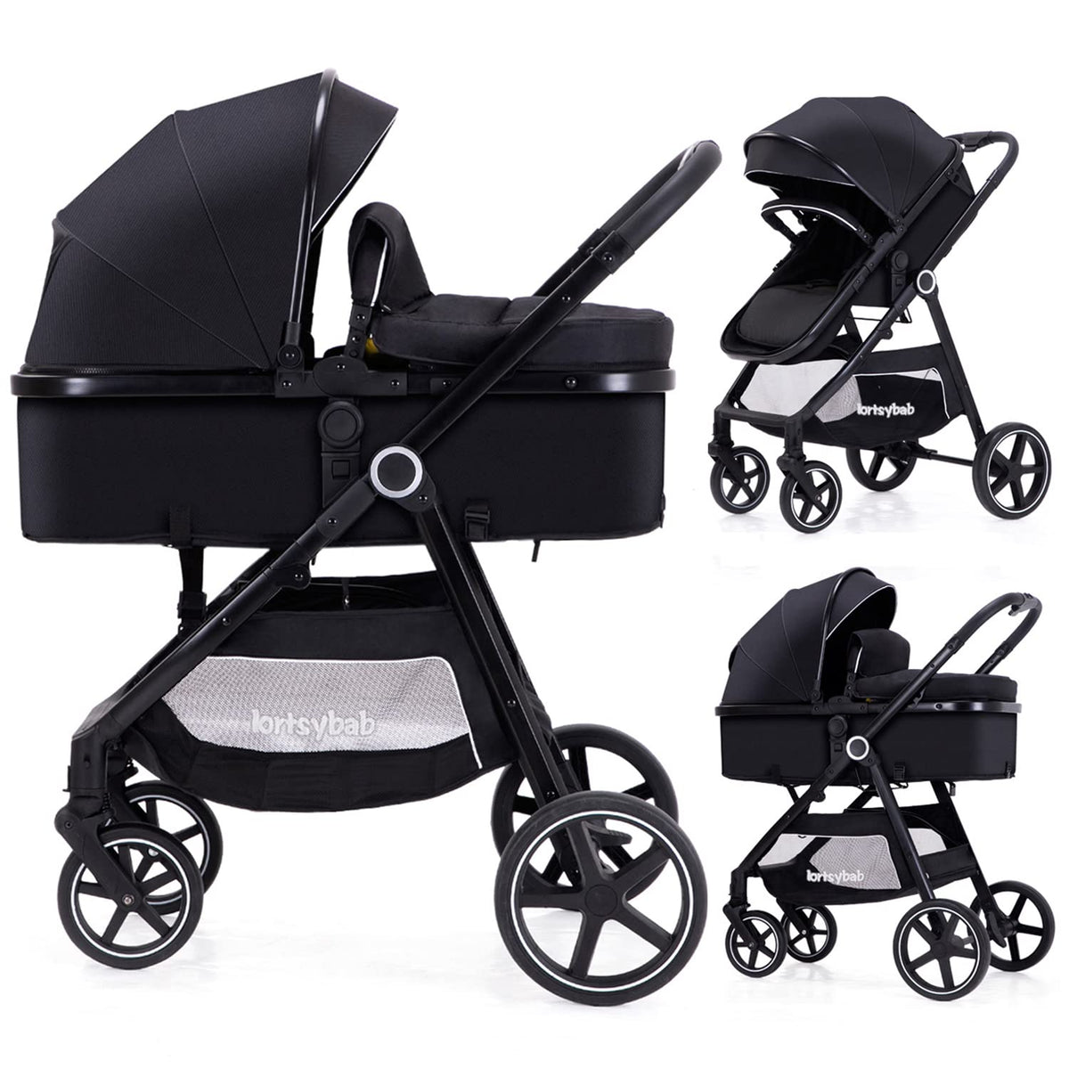 2-in-1 Folding Baby Stroller with Reversible Seat U165