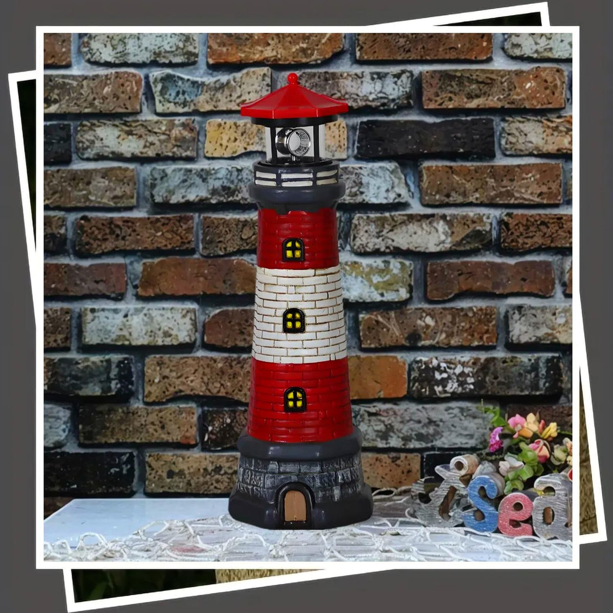 Solar Outdoor Lighthouse Garden Statue H858