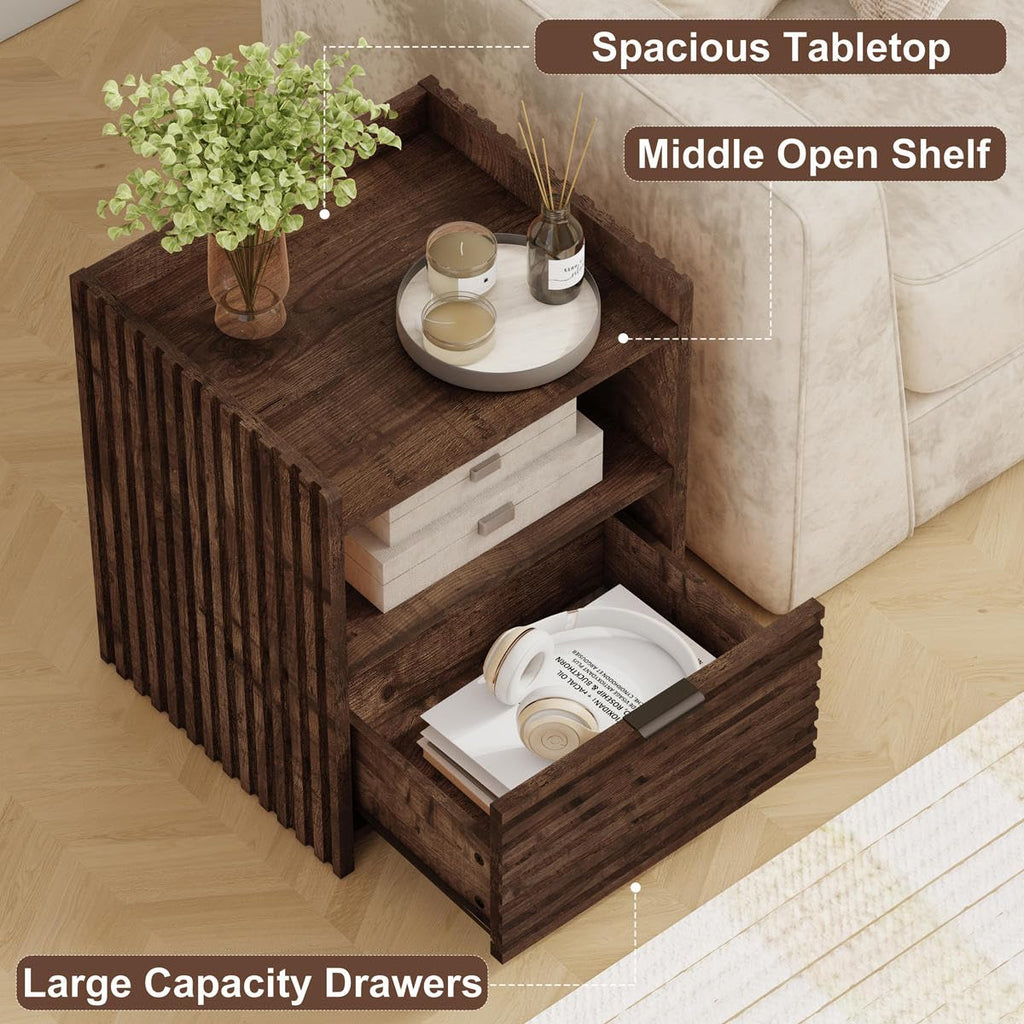Rustic Oak Console Table with 2 Drawers B1109