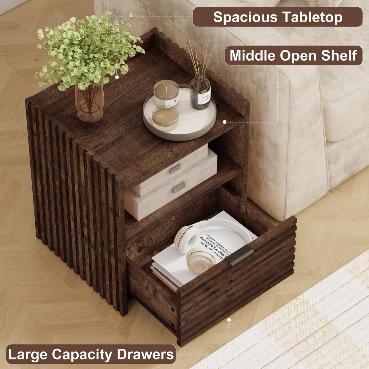 Rustic Oak Console Table with 2 Drawers B1109
