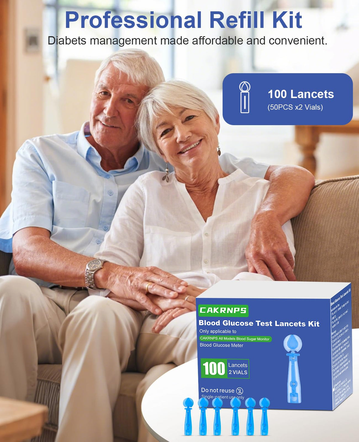 Blood Glucose Test Strips, 100 Lancets J652
